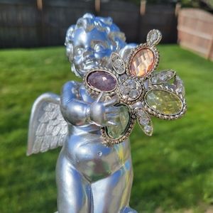 Pendant ~ Rhinestones and Colorful Embellishments ~Big Baroque Style ~ Nice!